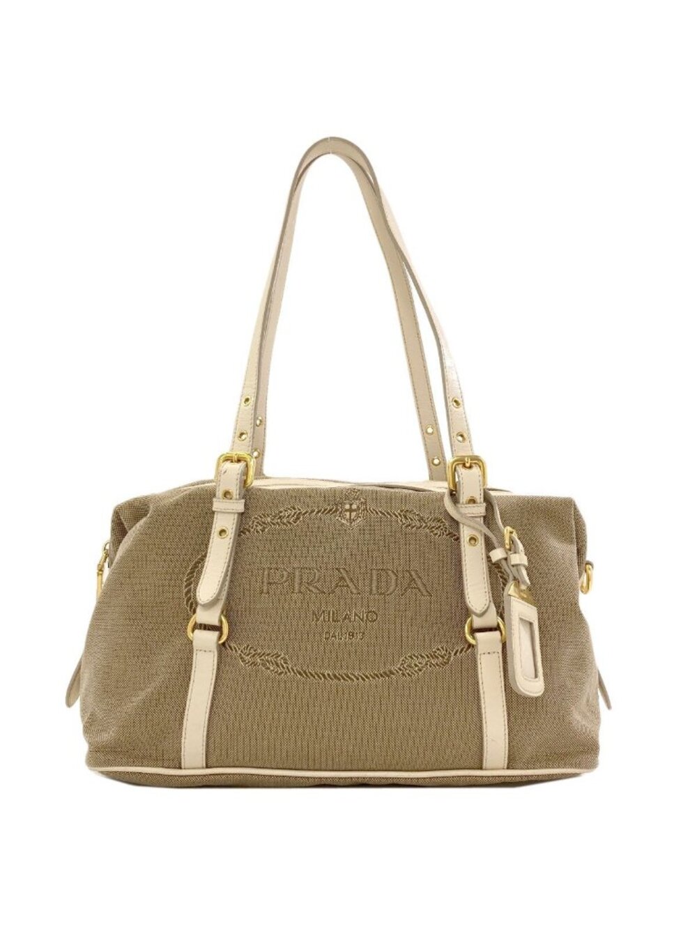 Prada Logo Tote Bag Canvas